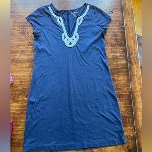 Lilly Pulitzer t-shirt dress with white embellishment